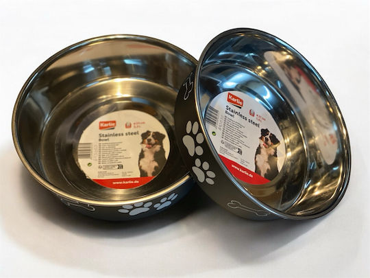 Karlie Stainless Steel Food & Water Bowl for Dog & Cat 2.2lt 23cm