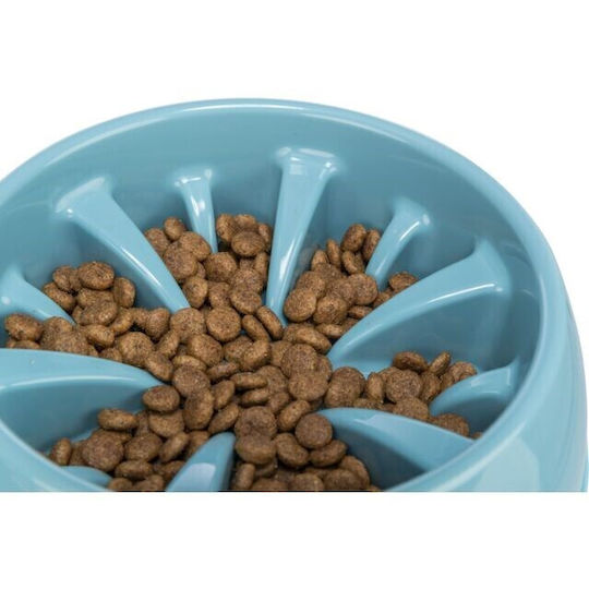 Trixie Kunststoff Schalen Futter Langsame Fütterung für Hund & Katze 800ml 20cm in Blau Farbe