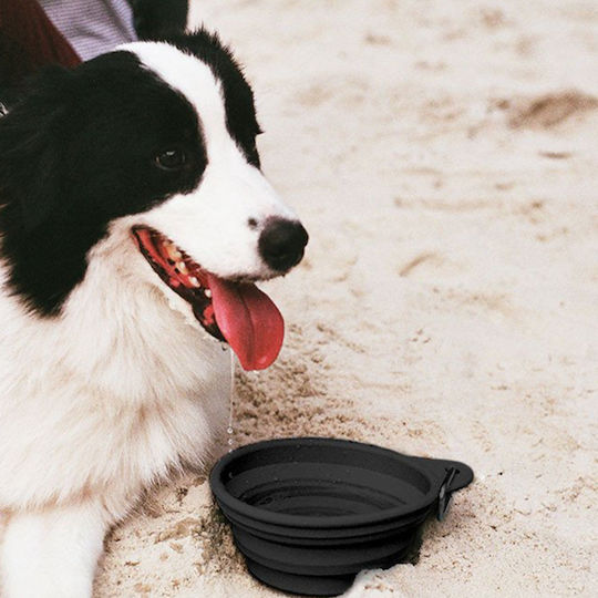Zee-Dog Bowl Silicone Food & Water for Dog & Cat 500ml 12.5cm in Black Color