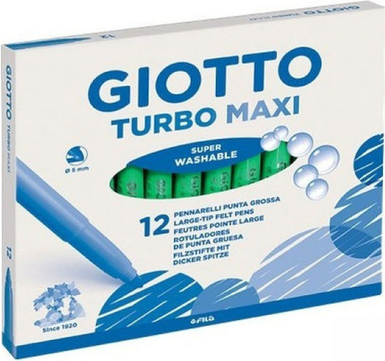 Giotto Turbo Maxi Λαχανί Washable Drawing Marker 5mm Thick