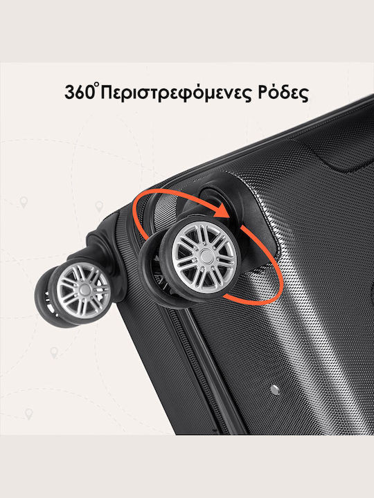 Комплект твърди куфари Royalty Line 3 бр. черен 4 колела RL-LTS18706-BLK