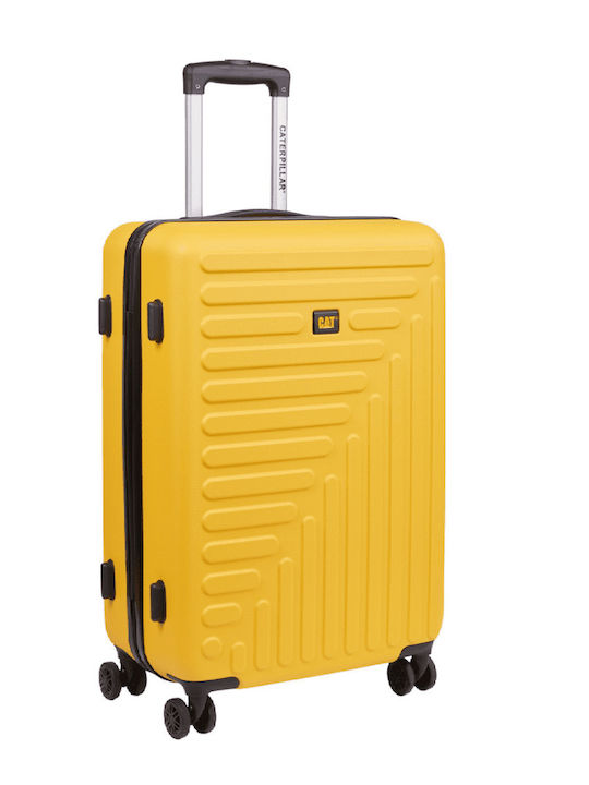 CAT Rockford Mittlerer Hartschale Koffer Gelbe mit 4 Rädern Höhe 67,5 cm