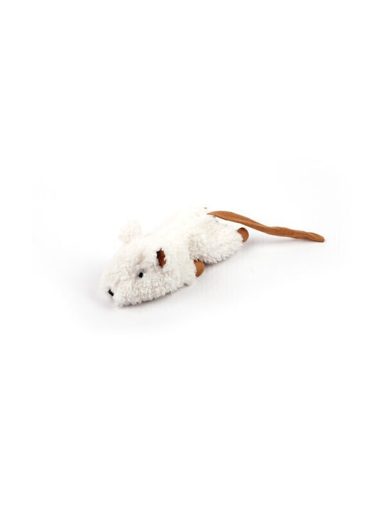 All For Paws Lambswool Jumbo Crinkle Rodent Katzenspielzeug Maus Weiß mit Katzenminze