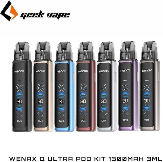 Geek Vape Wenax Q Kit de poduri 3ml cu Baterie Încorporată 1300mAh Frosted Silver