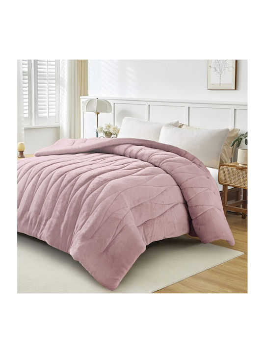 Liolios Home Bettbezug Großes Doppelbett 220x240cm Doha Lt Pudra 350 GSMGsm