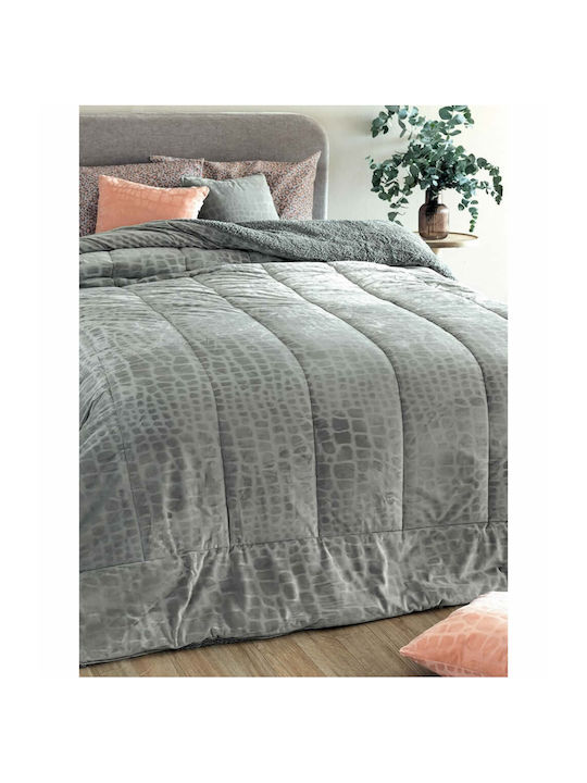 Palamaiki Κουβερτοπάπλωμα Υπέρδιπλο 220x240εκ. Flo Grey 720 GSM