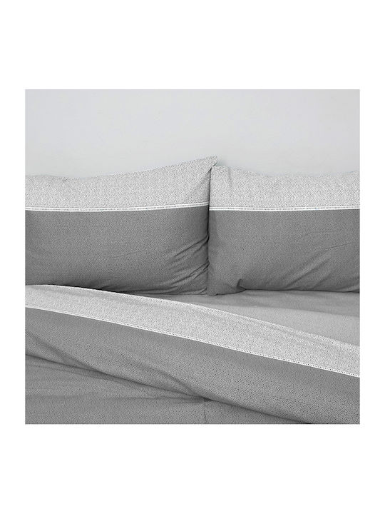 Anna Riska Duvet Set Queen 220x240cm Premium 5010 Grey 3pcs