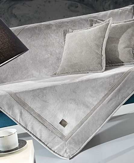 Guy Laroche Rubicon Sofa Throw 2 Seater 2 Sides 170x250cm Elephant