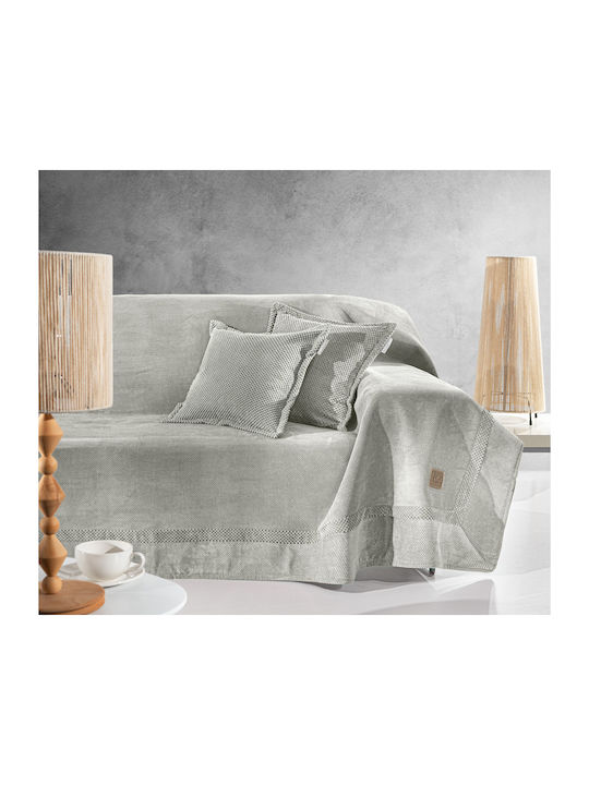 Guy Laroche Rubicon Sofa Throw 2 Seater 2 Sides 170x250cm Elephant