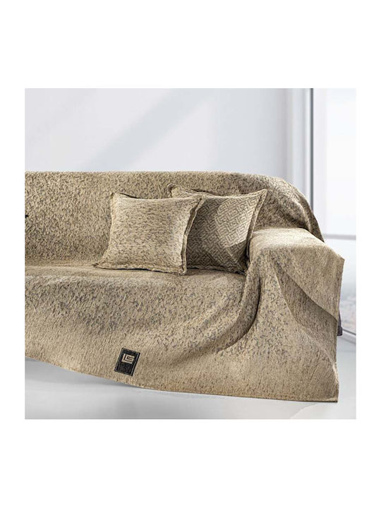 Guy Laroche Zweisitzer-Sofa Überwurf 2 Seiten Matis 180x250cm Beige