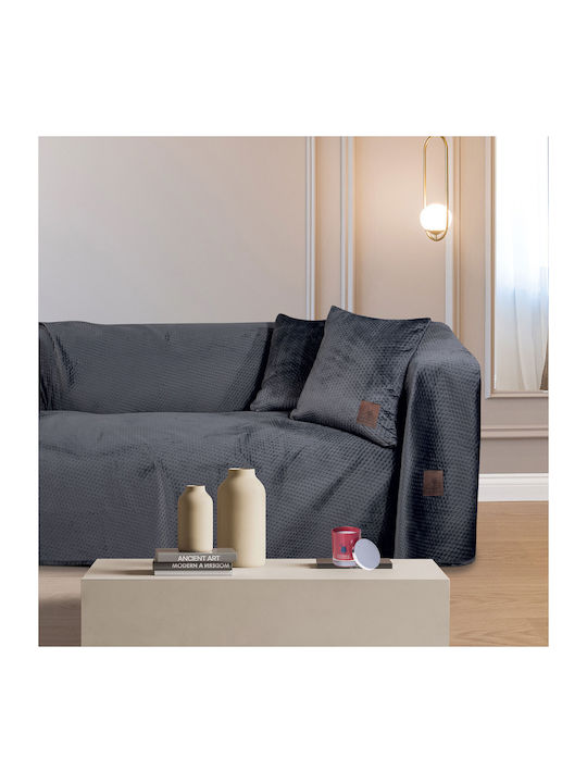 Greenwich Polo Club 2798 Sofa Throw 2 Seater Jacquard 180x250cm Dark Gray