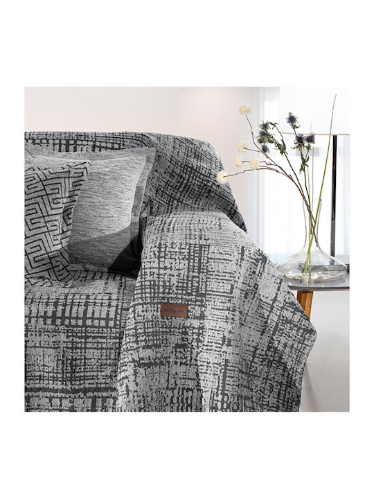 Guy Laroche Melbourne Dreisitzer-Sofa Wurf Chenille 180x300cm Silber