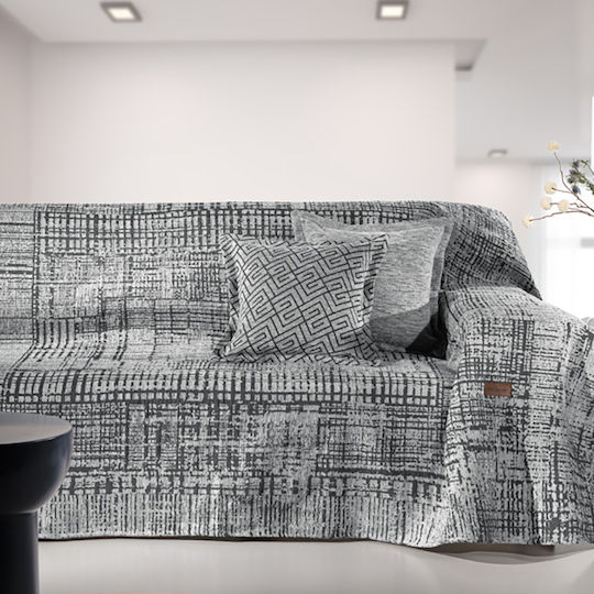 Guy Laroche Melbourne Three-Seater Sofa Throw Chenille 180x300cm Silver