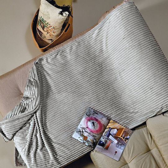 Kentia Sergio Sofa Throw 2 Seater Fleece 180x250cm 22 Gray 000072920