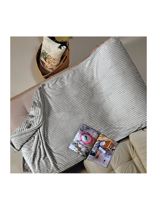 Kentia Sergio Three-Seater Sofa Throw Fleece 180x280cm 22 Gray