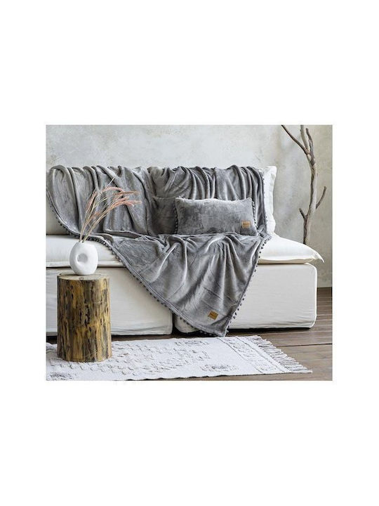 Nima Macia Ριχτάρι Πολυθρόνας Ζακάρ 130x180εκ. Gray 32379