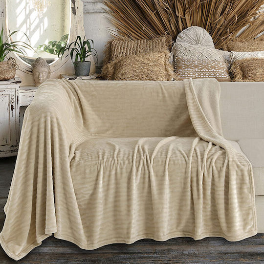 Melinen Enzo Armchair Throw Jacquard 130x170cm Beige