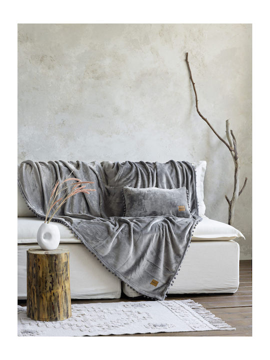 Nima Macia Ριχτάρι Πολυθρόνας Ζακάρ 130x180εκ. Gray 32379