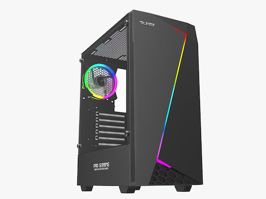 ProGaming Pro Gaming Samurai V2 Midi Tower Computer Case with Side Window and RGB Lighting Black