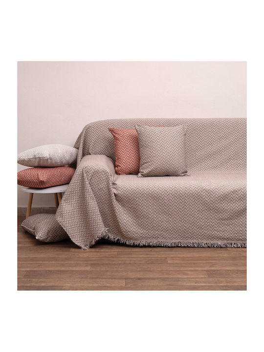 Viopros Armchair Throw Chenille 180x150cm Linen