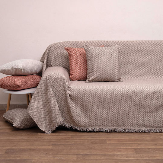 Viopros Four-Seater Sofa Throw Chenille 180x320cm Linen