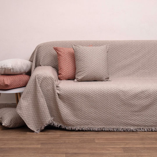 Viopros Three-Seater Sofa Throw Chenille 180x280cm Linen