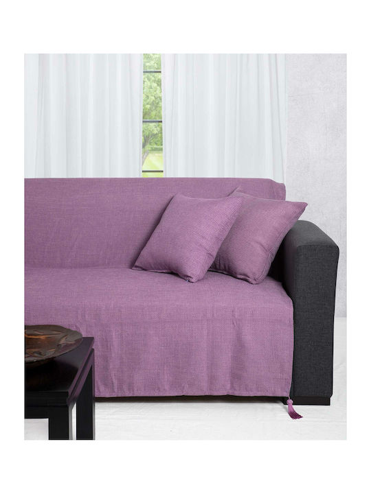Silk Fashion 9925 Ριχτάρι Τριθέσιου Καναπέ Chenille 180x300εκ. Λιλά