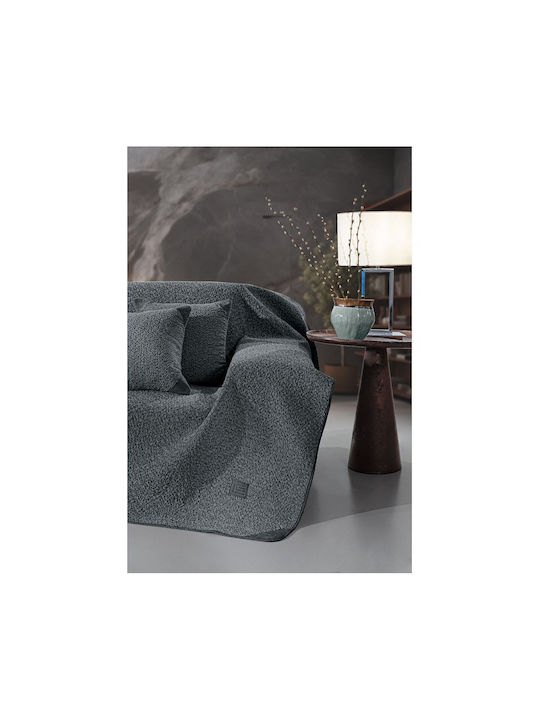 Guy Laroche Lama Decken & Couchdecken Zweisitzer-Sofa Überwurf Jacquard 170x250cm Anthrazit