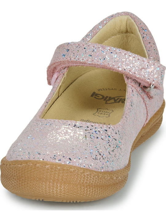 Παιδικές Μπαλαρίνες mit Bügel- und Schleifenverschluss Leder Rosa