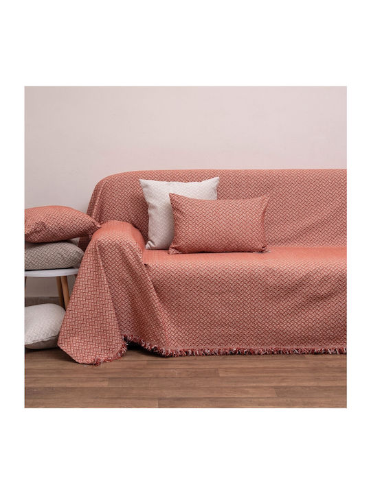 Viopros Throws & Couch Blankets Sofa Throws 2 Seater Chenille 180x240cm Terra Cotta