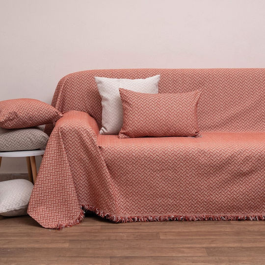 Viopros Throws & Couch Blankets Sofa Throws 2 Seater Chenille 180x240cm Terra Cotta