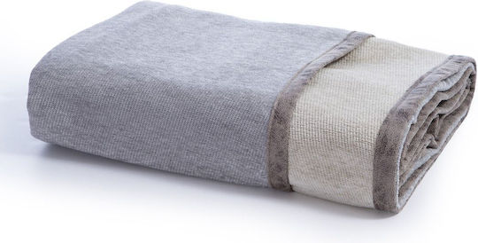 Nef-Nef Homeware New Tanger Ριχτάρι Τριθέσιου Καναπέ Δύο 'Οψεων Chenille 180x300εκ. L.grey/ecru