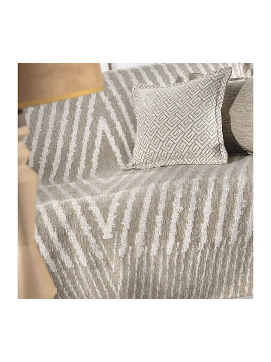 Guy Laroche Norton Sesselüberwurf Zwei Seiten Chenille 150x180cm Natur
