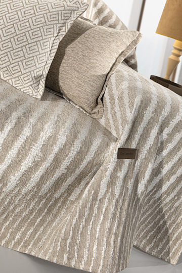 Guy Laroche Norton Armchair Throw 2 Sides Chenille 150x180cm Natural