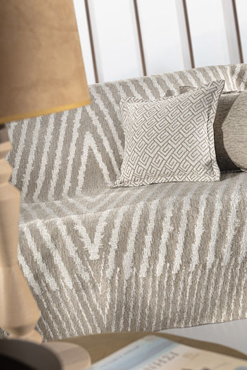 Guy Laroche Norton Armchair Throw 2 Sides Chenille 150x180cm Natural