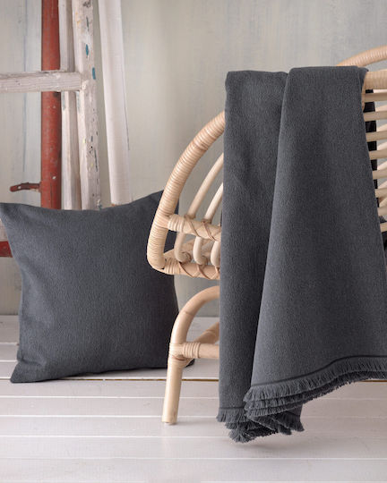Rythmos Sebastiao Armchair Throw 2 Sides Jacquard 160x180cm Dark Gray