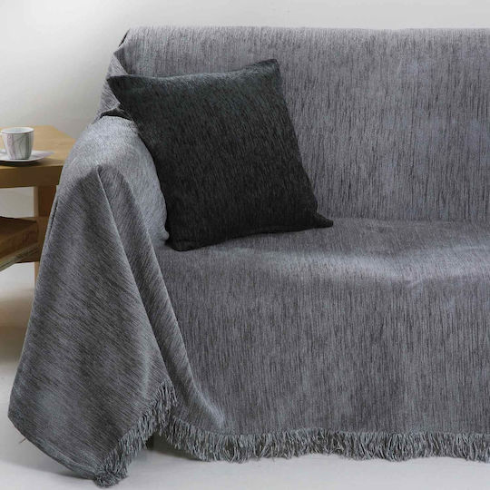 Anna Riska 1300 Cuvertură Pentru Canapea De Fotoliu Chenille 150x180 cm Gri Deschis