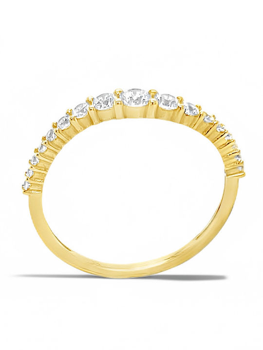 Xryseio Ring with Zircon made of Gold 14K