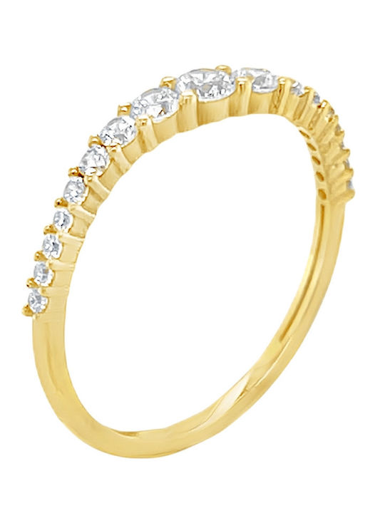 Xryseio Ring with Zircon made of Gold 14K