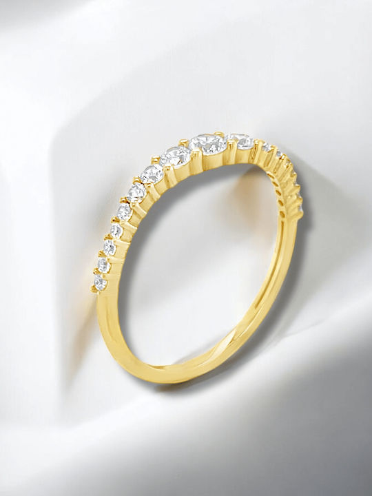 Xryseio Ring with Zircon made of Gold 14K