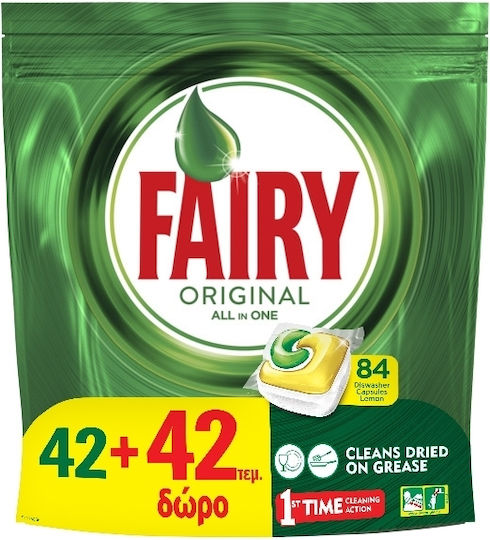Fairy Original Lemon Dishwasher Capsules 42+42 pcs Gift