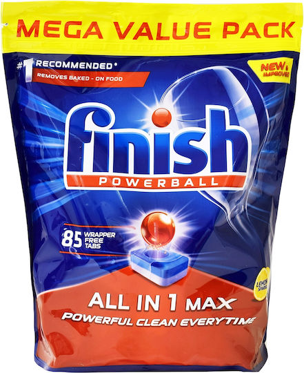 Finish All in One Max 85 Dishwasher Pods Λεμόνι