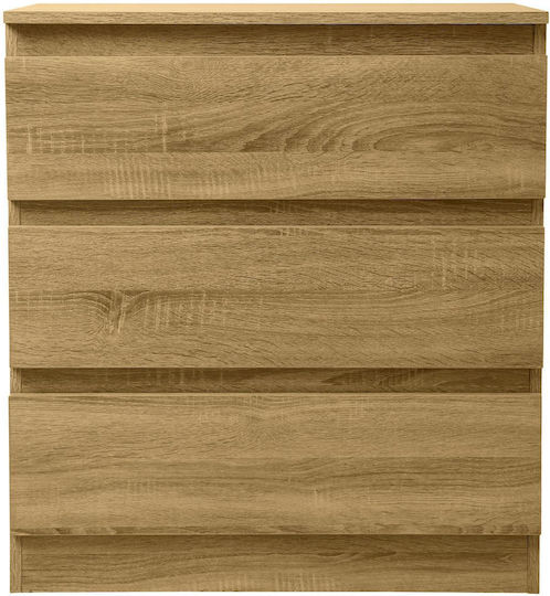 Juniper 3s Wooden Chest of Drawers with 3 Drawers Natural 70x40x77cm Juniper 3s Wooden Chest of Drawers with 3 Drawers Natural 70x40x77cm