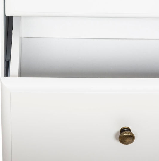 Bedroom Chest of Drawers Wooden Komoda Solen With 4 Drawers White 80x40x85.5cm