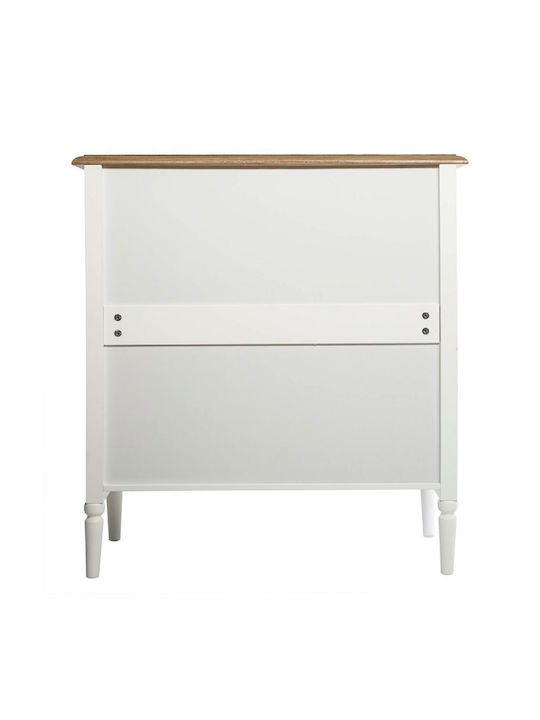 Bedroom Chest of Drawers Wooden Komoda Solen With 4 Drawers White 80x40x85.5cm
