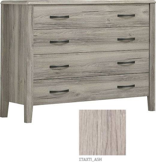 Comodă Dormitor Din Lemn Nr 1 Cu 4 Sertare Cenușă 100x45x82 cm