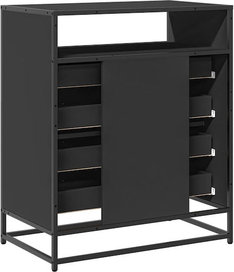 Wooden Chest of Drawers Black 70x41x70cm