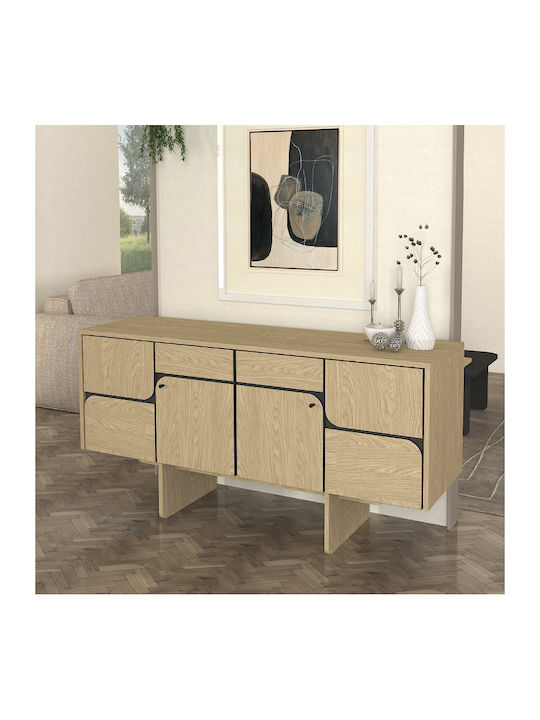 Μπουφές Lava Ξύλινος Rota Oak - Ανθρακί 150x44.6x76cm