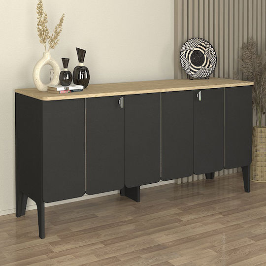 Мебели за съхранение Pedro дървен Anthracite - Rota Oak 150x45x75см