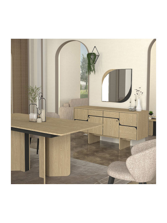 Μπουφές Lava Ξύλινος Rota Oak - Ανθρακί 150x44.6x76cm
